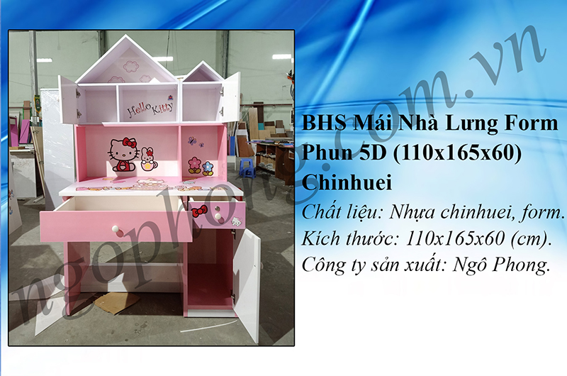 Bàn Học Sinh Mái Nhà Lưng Form Phun 5D (110x165x60) Chinhuei